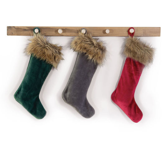 Christmas Decorative Polyester Gray Socks L27xW16cm