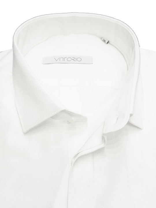 Vittorio Artist Men's Shirt Long Sleeve Cotton White