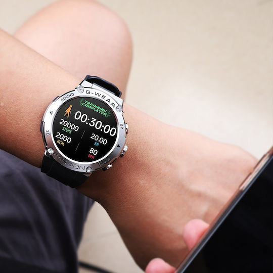 Microwear K28H Смартчасовник с Пулсомер (Blue Case / Blue Silicone Strap)