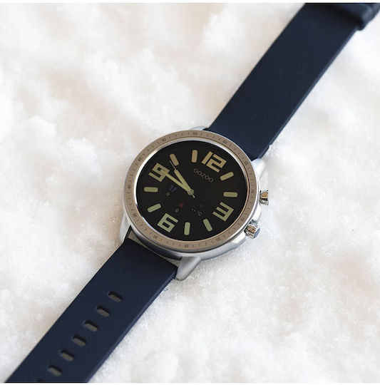 Oozoo Q00315 45mm Smartwatch με Παλμογράφο (Ασημί)