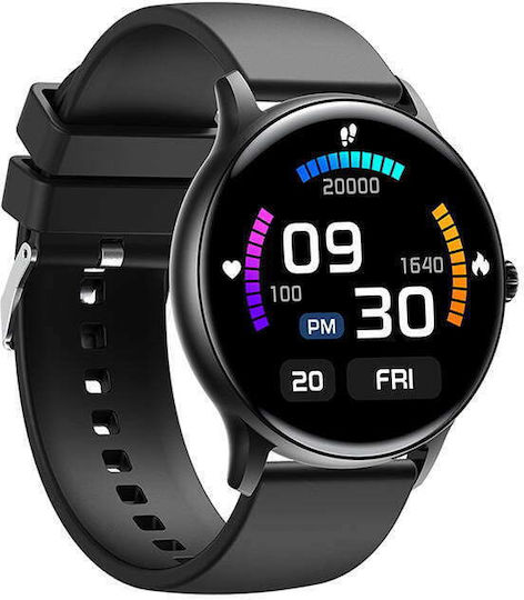 Colmi I10 Stainless Steel 44mm Smartwatch with Heart Rate Monitor (Black)