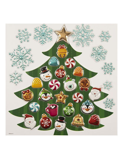 Fun World Χριστουγεννιάτικα Aufkleber für die Wand mit Design Δέντρου 30.5x31.5cm. Weihnachtsbaum