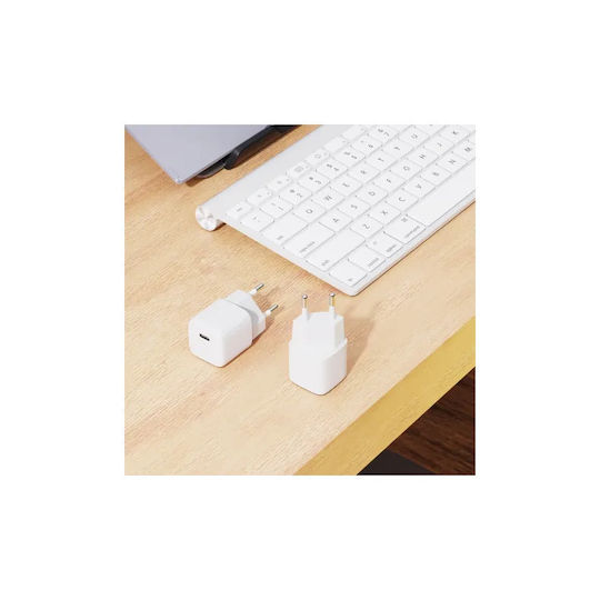 Platinet Charger Without Cable with USB-C Port 20W Power Delivery Whites (PL0428)