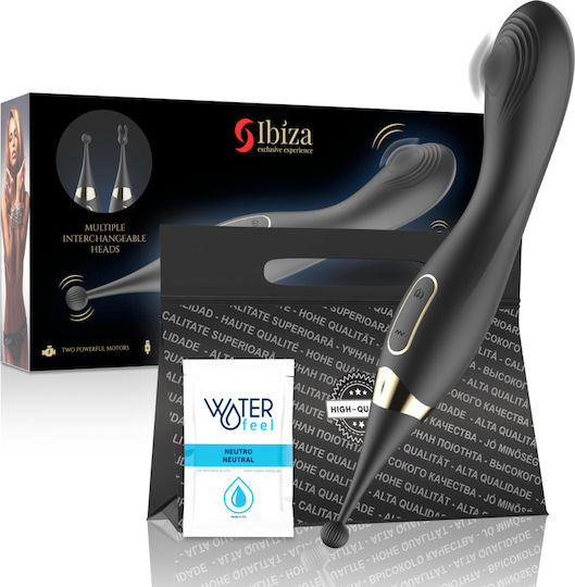 Ibiza G-Spot Interchangeable Clitoral Stimulator and Pulsation G-Spot Vibrator Black