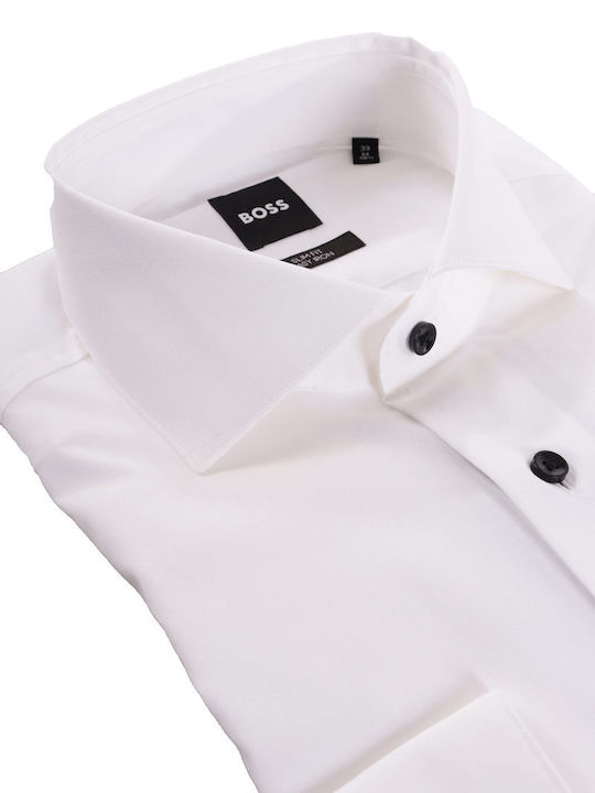 Hugo Boss Men's Shirt Long Sleeve Cotton White