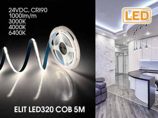 Vivalux Bandă LED 24V Alb Rece Lumină 5m Tip COB