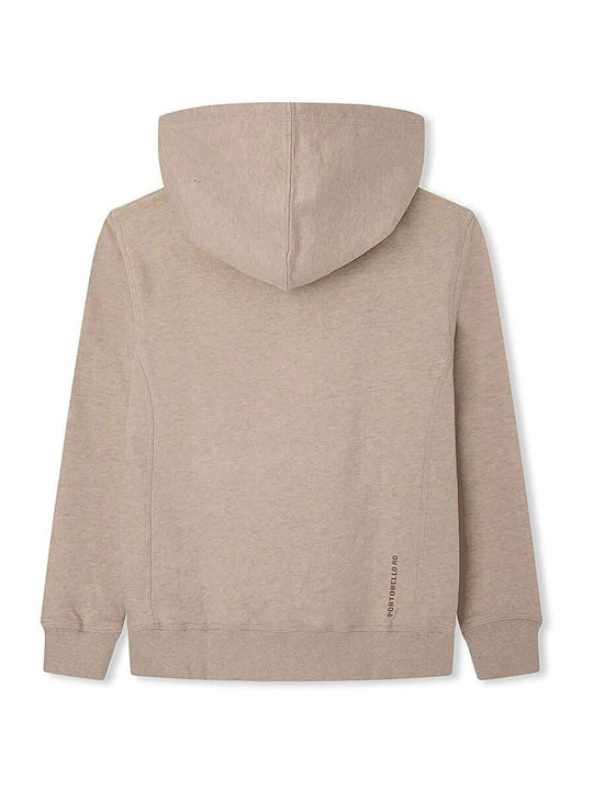 Pepe Jeans Kids Sweatshirt with Hood and Pocket Beige