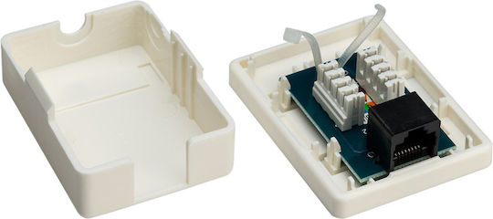 Goobay Single External Network Socket RJ45 Type Cat6 In White Colour 77632