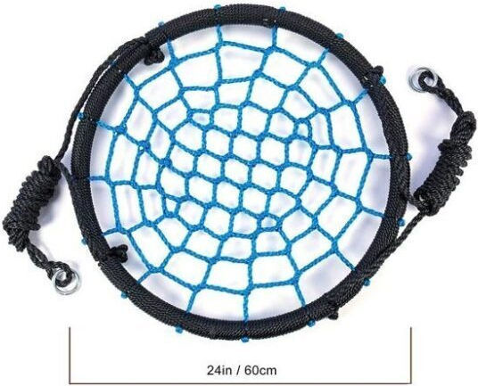 Кръгла Висяща Гнездо Люлка 90x90x90 см за 3+ Години Синя