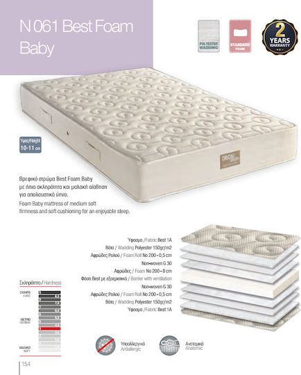 Orion Strom Anatomisch Matratze Kinderbett E061 Best Foam Baby 70cmx140cmx11cm