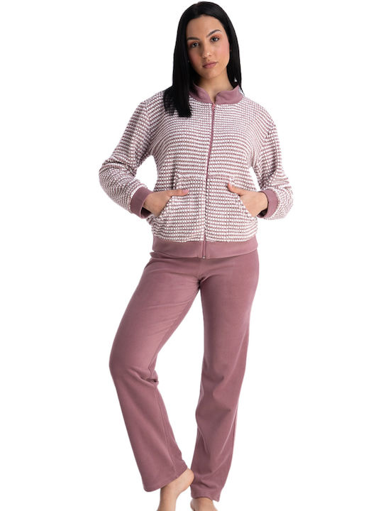 Rachel Iarnă Set pijama femei Fleece Roz