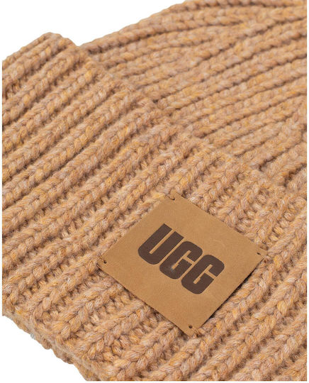 Chunky Rib Beanie Beanie with Rib Knit Camel