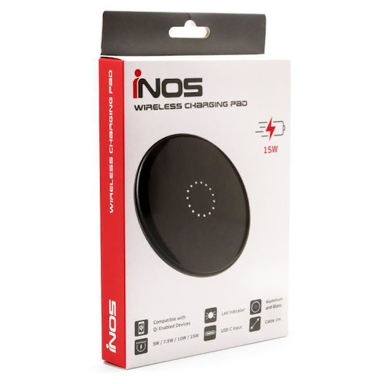 iNOS Kabelloses Ladegerät (Qi Pad) 15W Schwarzs (5205598139360)