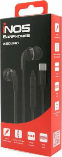 XSound USB-C Earbuds Freihändig Kopfhörer mit Stecker USB-C Schwarz