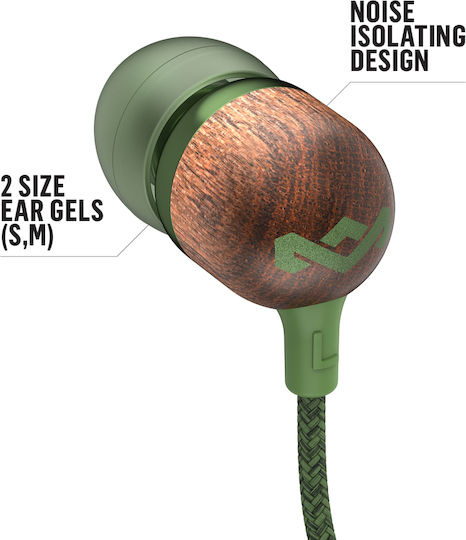 The House Of Marley Smile Jamaica Mic In-ear Handsfree με Βύσμα 3.5mm Green