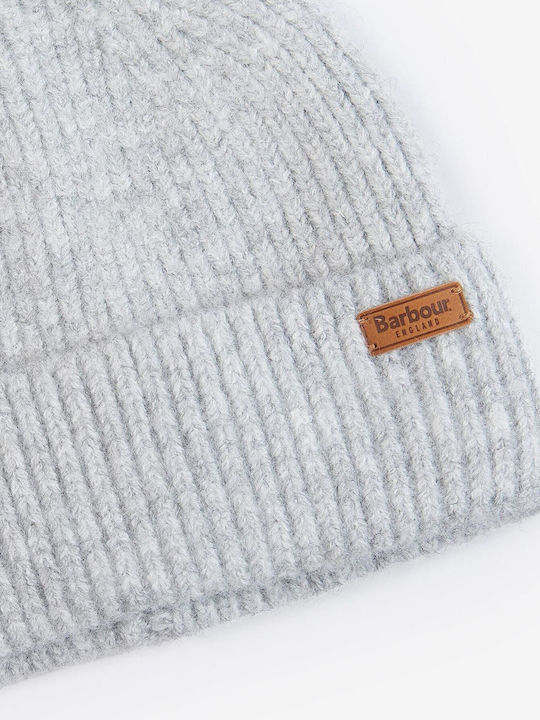 Pom Pom Beanie Beanie Knitted in Gray color