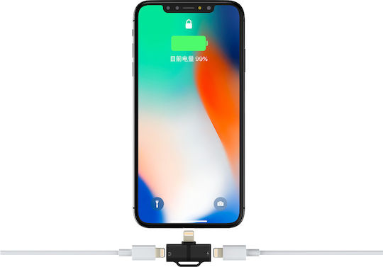 Devia Smart Μετατροπέας Lightning male σε Lightning 2x female Ασημί 1τμχ