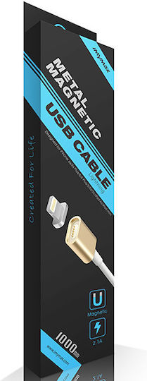 iMyMax Magnetic / Regular USB to Lightning Cable Χρυσό 1m (MM-C3GD)