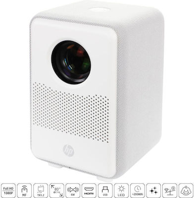 HP CC200 Projector Full HD Λάμπας LED με Ενσωματωμένα Ηχεία Λευκός