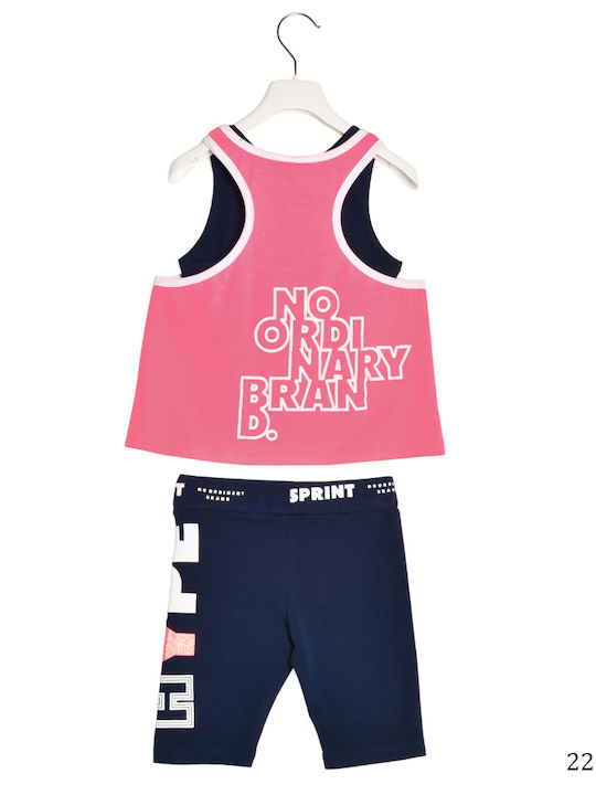 Sprint Kids Set with Leggings Summer 3pcs Pink