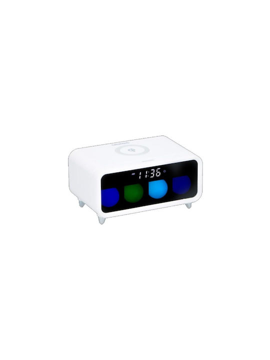 Grundig Grundig Tischuhr Digital mit LED Anzeigetyp Wecker Kabelloses Aufladen Weiß P4606