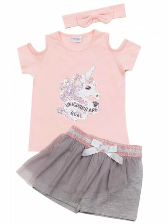 Trax Kinder Set mit Shorts Sommer 3Stück Rosa