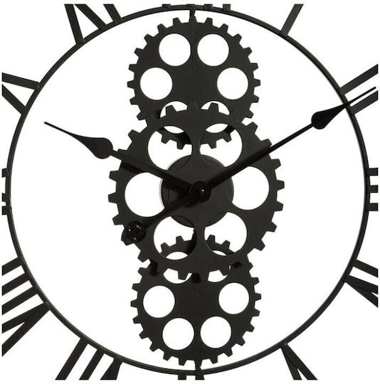 Antique Wall Clock Metallic Black Ø70cm