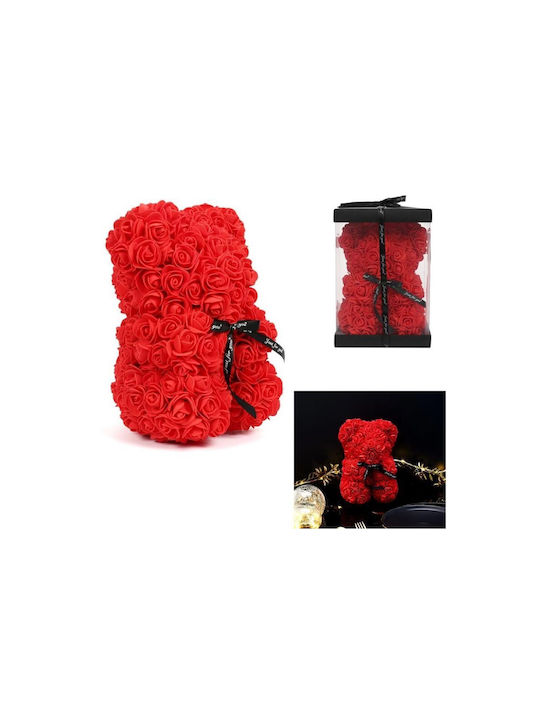 Bear of Artificial Roses Red 26cm in Box The Home Deco Factory