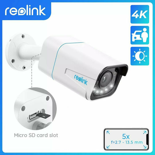 Reolink RLC-811A IP Κάμερα Παρακολούθησης 4K Αδιάβροχη με Αμφίδρομη Επικοινωνία και Φακό 2.7-13.5mm