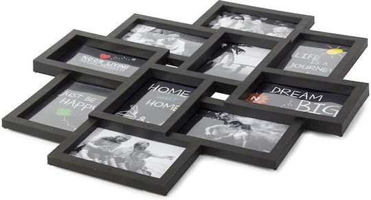 Multi Wall-Mounted Picture Frame 10 Photos With Black Plastic Frame Multi Wall-Mounted Picture Frame 10 Photos With Black Plastic Frame