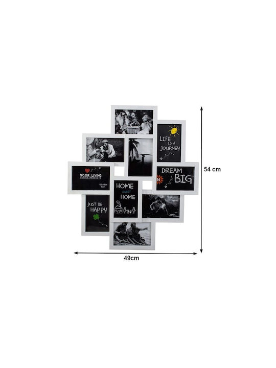 3D Photo Frame Multi Wall 10 Photos Plastic With White Frame