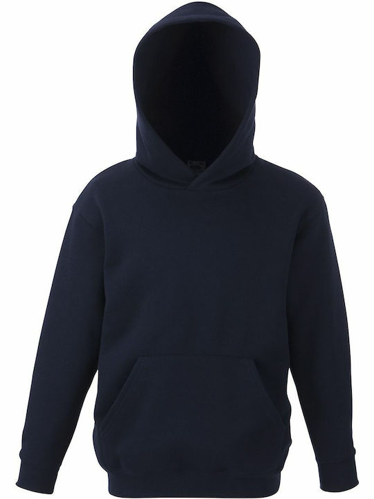 Fruit of the Loom Детски Суичър с Качулка и Джобове Тъмносин