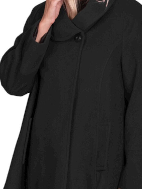 GROSSE GRÖSSEN MANTEL JACKE VELOURS SCHWARZ -PLUS SIZE