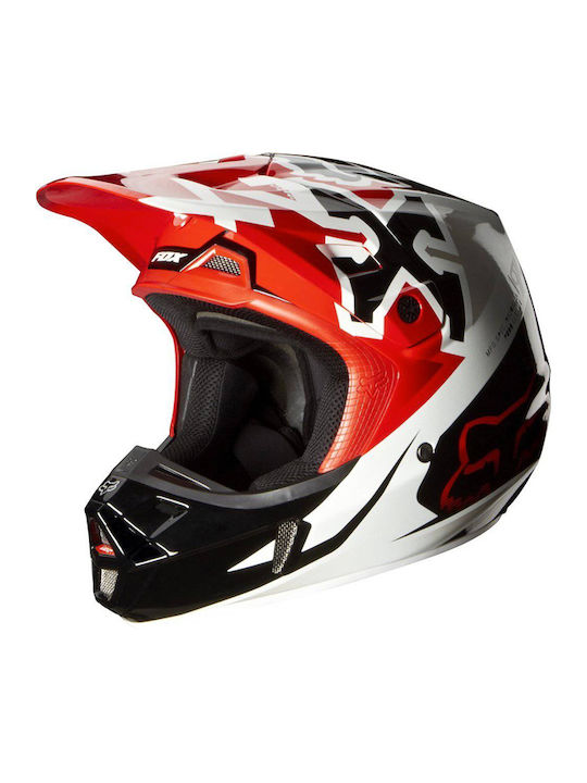 Fox V2 Anthem Мотокрос DOT / ECE 22.05 Red/White/Black