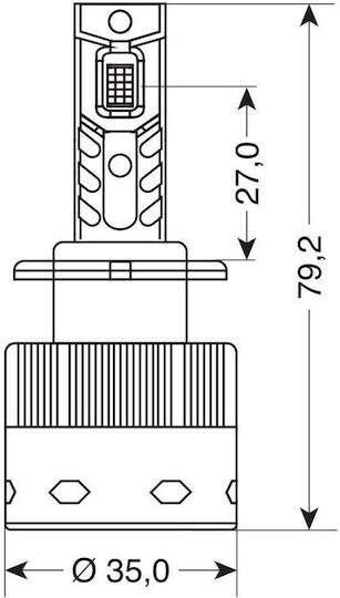 Lampa Λάμπες Αυτοκινήτου D2R / D2S Canbus LED 6000K Ψυχρό Λευκό 12-24V 35W 2τμχ