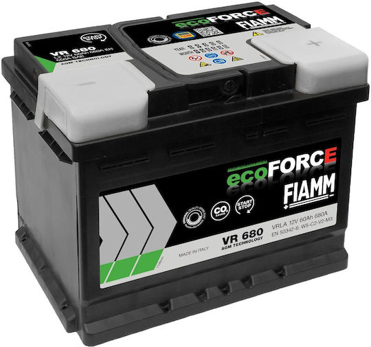 Fiamm Car Battery Ecoforce AGM VR680 with 60Ah Capacity and 680A CCA