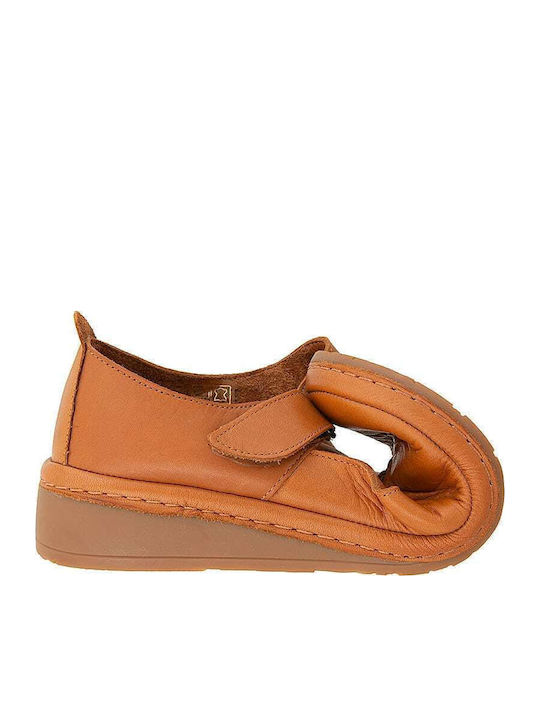 Lederne Damen Ballerinas in Tabac Braun Farbe