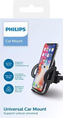 Philips Βază de Telefon Auto Negru cu cârlige reglabile Neagră