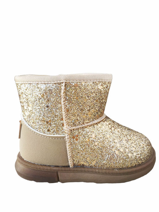 FENGI GIRL'S BOOTS WITH FUR AND GLITTER GOLD 61-2A