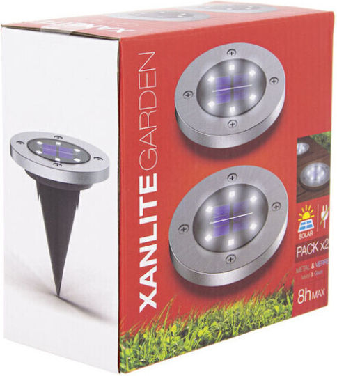 Xanlite Set 2 Eingesteckte Solarleuchten Kaltweiß 6500K mit Fotokontakt IP44