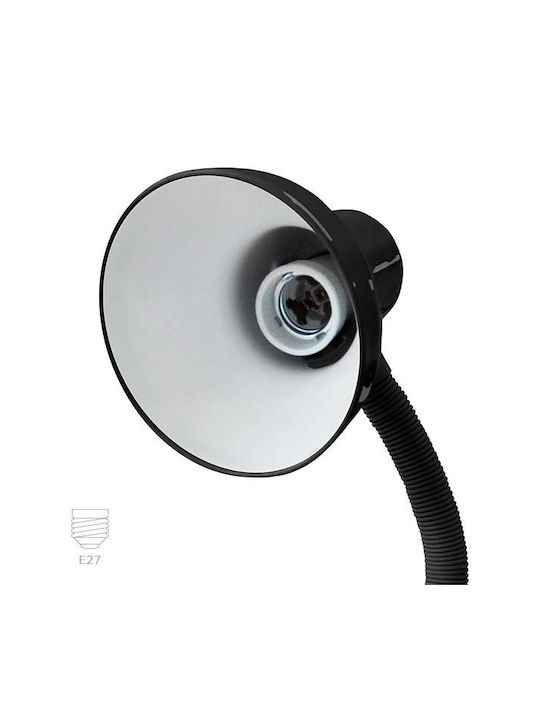 Fos me Office Lamp with Flexible Arm for Socket E27 in Black Color