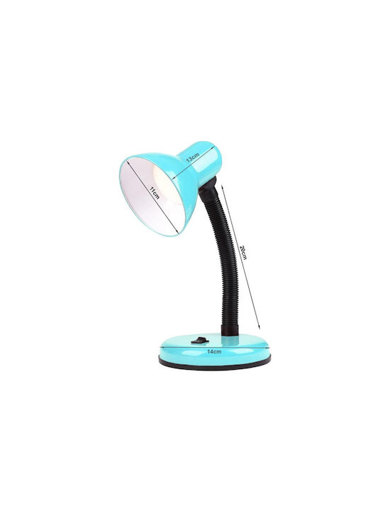 Office Lamp with Flexible Arm in Light Blue Color