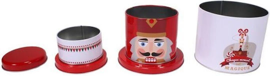 Weihnachtliche Metallisch Figur Box Rot 3Stück