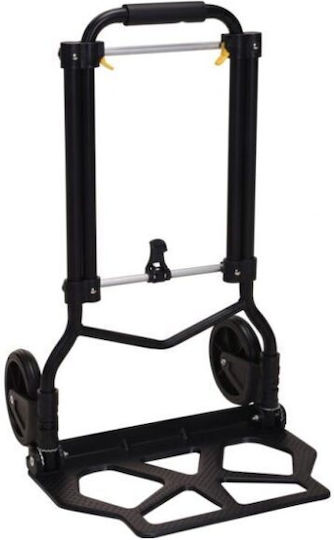 Transport Trolley Retrieved from Foldable for Weight Load up to 70kg Black