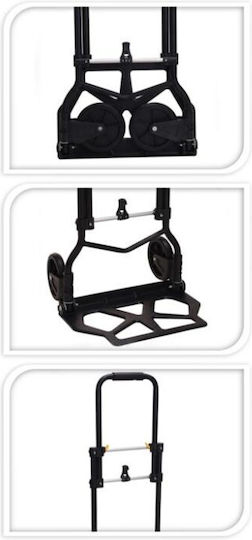 Transport Trolley Retrieved from Foldable for Weight Load up to 70kg Black