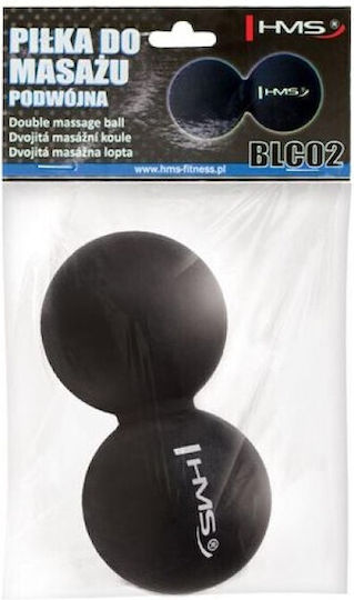 HMS Lacrosse BLC02 Μπάλα Μασάζ Διπλή Μαύρη 12.5cm
