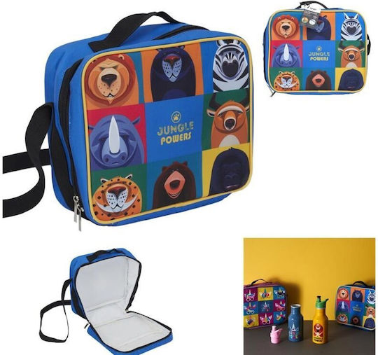 Wild Animals Kids' Lunch Bag Shoulderbag 3.5L Blue 21x9.5x25cm