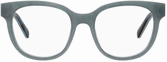 Moschino Plastic Eyeglass Frame Cat Eye Blue MOL599 GF5