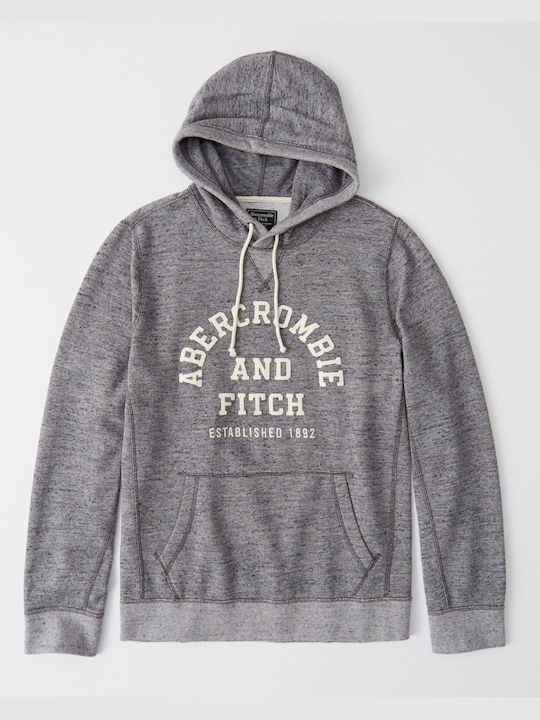 Abercrombie & Fitch Men's Sweatshirt with Hood and Pockets Gray