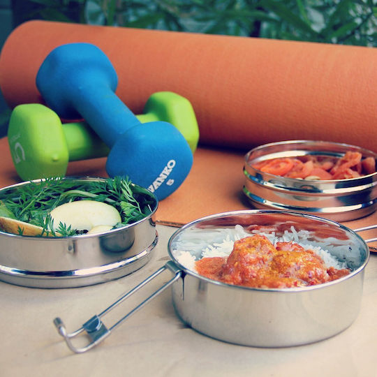 Ecolunchbox Inox Lunch Box Tri Bento Silver 1100ml